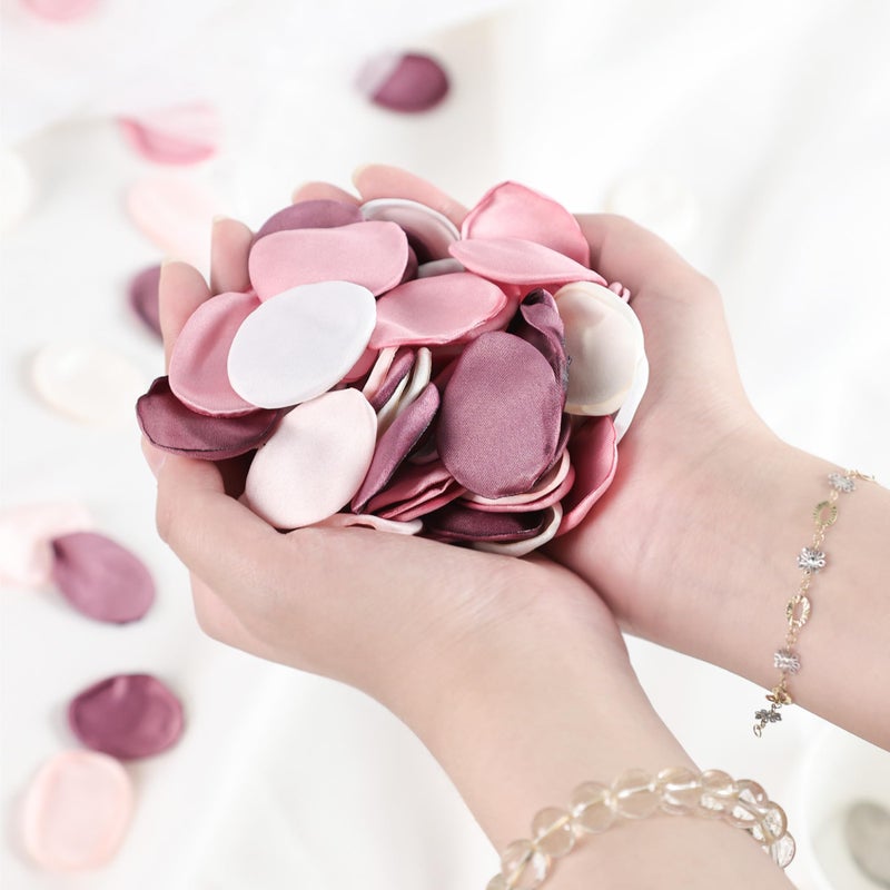 Der Rose 300pcs Artificial Flowers Silk Fake Pink Rose Petals Flower Girl Scatter Pedals for Aisle Centerpieces Table Confetti Party Favors Home Wedding Valentines Proposal Anniversary Decorations - Image 5